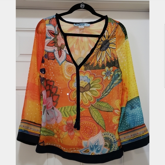 Desigual sheer print blouse - Picture 1 of 4